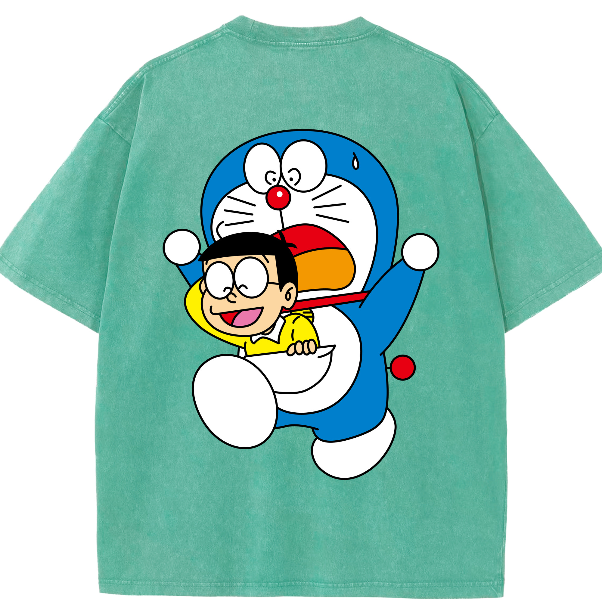 （画像用） ドラえもん Doraemon 綿100% ヴィンテージ風 半袖Tシャツ（背面プリント）
